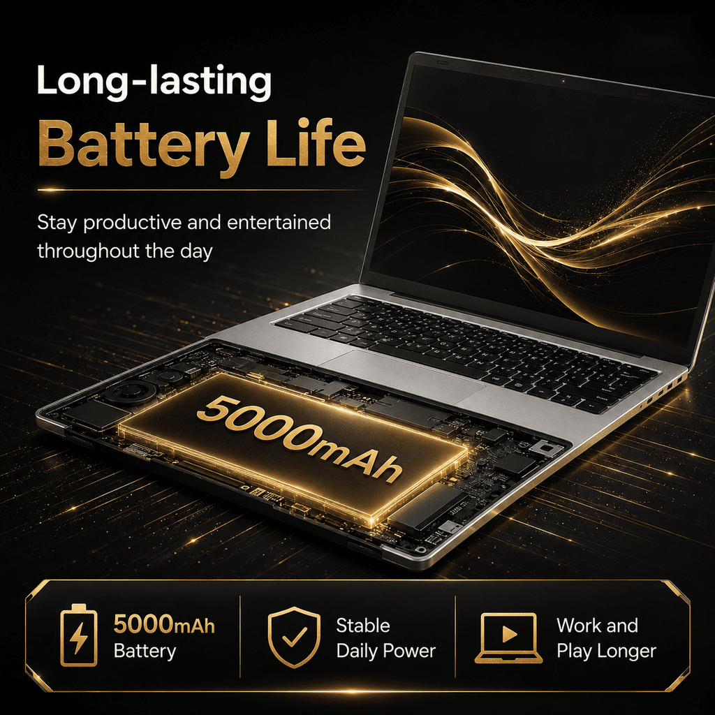 14.1-Inch Full HD Laptop, Intel N3450, 6GB Memory, 128GB SSD, Slim Portable Computer with WiFi, HDMI, Built-In Webcam, Silver