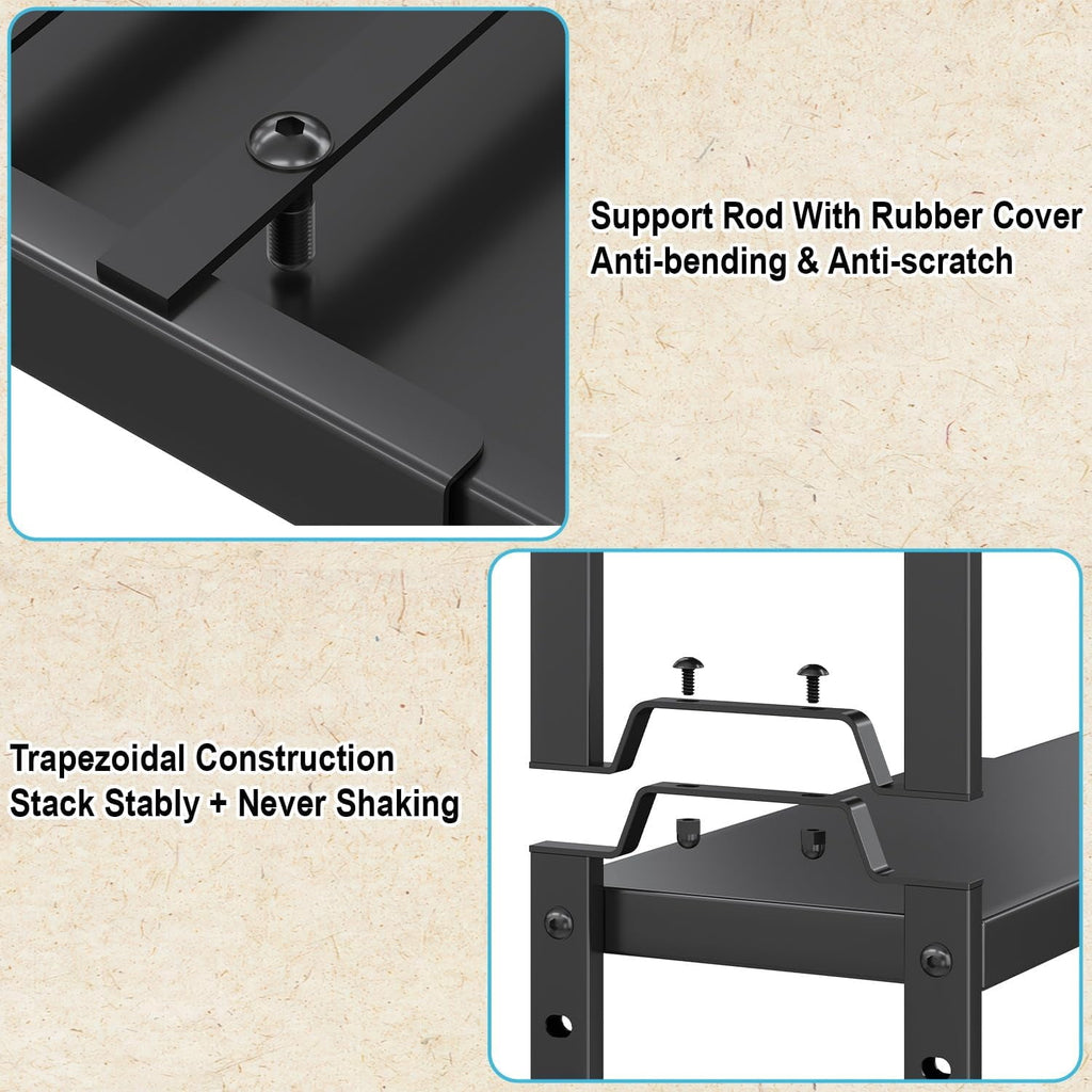 Expandable Cabinet Organizer Shelves 2 Pack, Stackable Kitchen Pantry Storage Rack, Adjustable Cupboard Shelf, Extends from Compact to 20.5"
