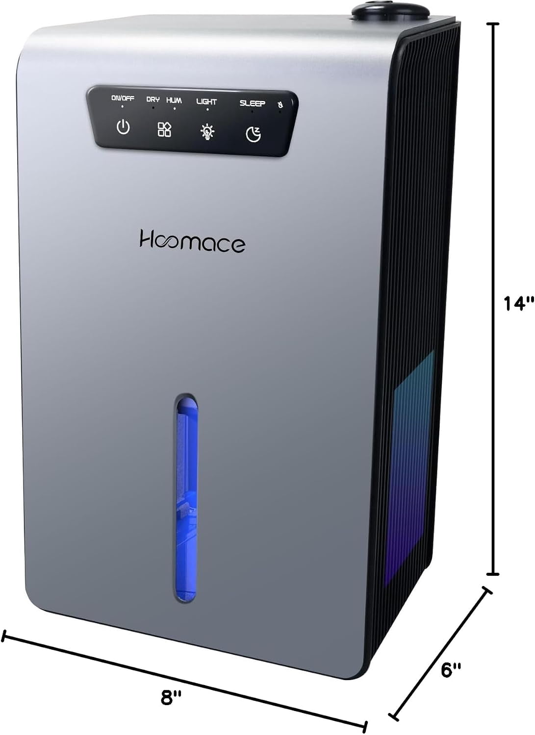 2 in 1 Humidifier and Dehumidifier, 108oz Portable Dehumidifier for Home Bedroom Bathroom RV, Quiet Small Dehumidifier with Drain Hose, 7 Color LED Light, Sleep Mode, Auto Shut Off