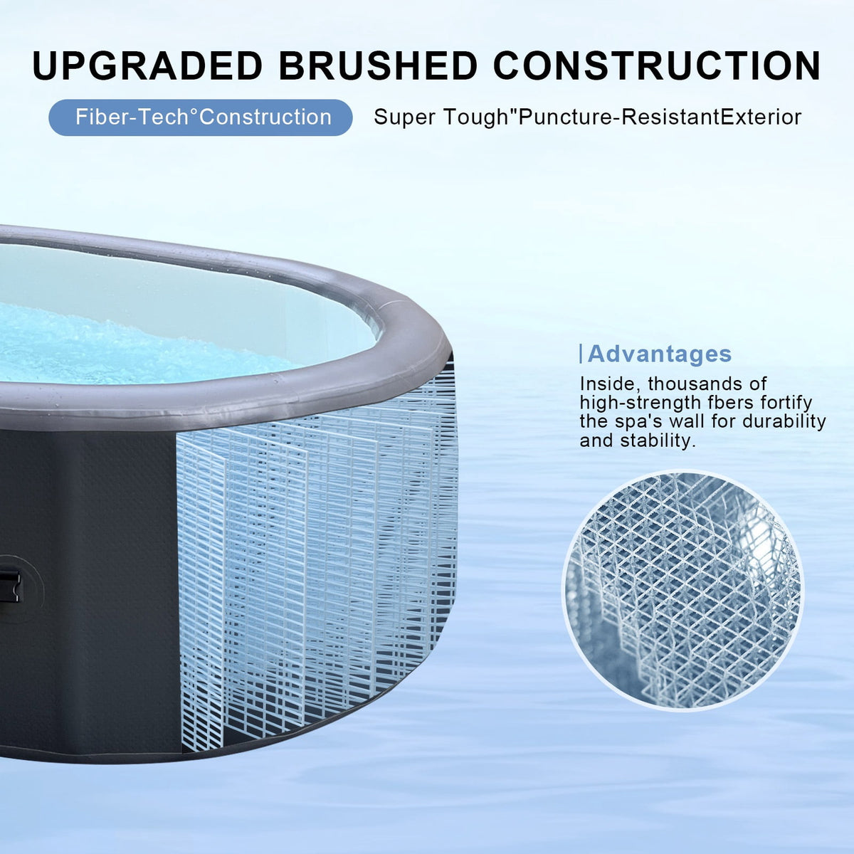 4-Person Inflatable Hot Tub 180 Bubble Jets Portable Spa with Cover
