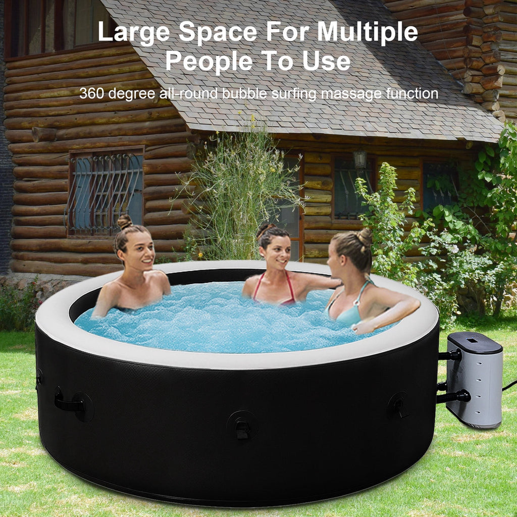 5-7 Person Inflatable Hot Tub, 150 Bubble Jets Portable Home Spa