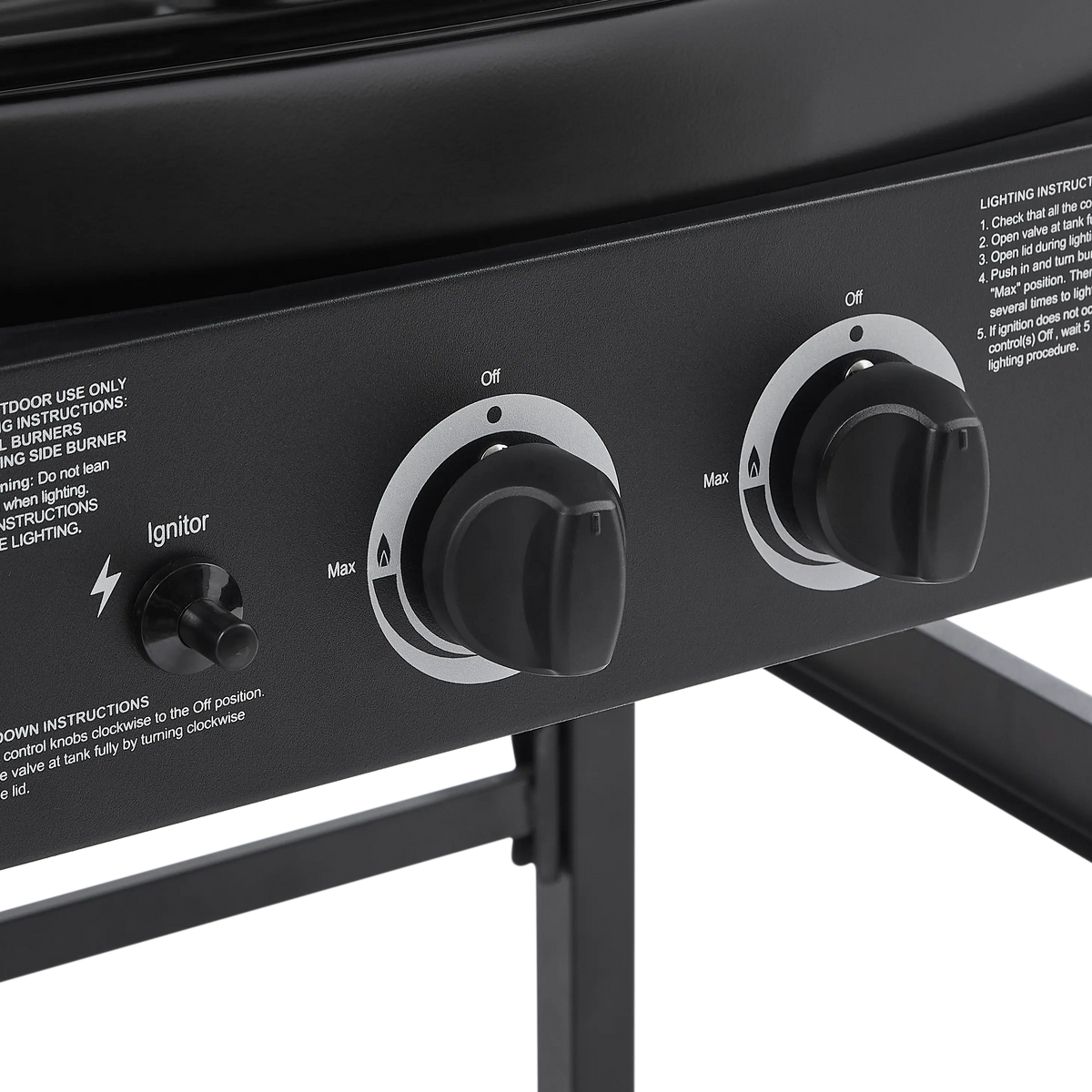 Portable Gas Grill, 24000BTU Grills with 2 Large Wheels, Propane Grill with Side Burner and Thermometer for Patio Activity