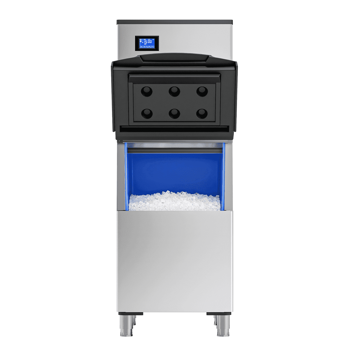 Split Commercial Ice Maker Machine 650LBS/24H with 350lbs Ice Bin, Nugget Ice Makers Commercial, Clear Cube Pellet Ice Maker, Fast Ice Maker Ice-Ready in 8-15mins