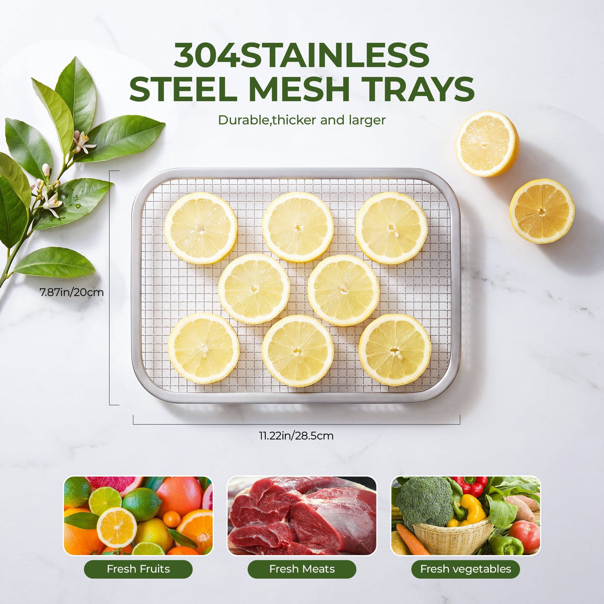 Food Dehydrator Machine with 6 Stainless Steel Large Trays,400W Fruit Dehydrator,24H Timer and 194°F Temperature Control, Food Dryer for Jerky, Herb, Meat,Beef,Fruit and Dog Treats,Silver