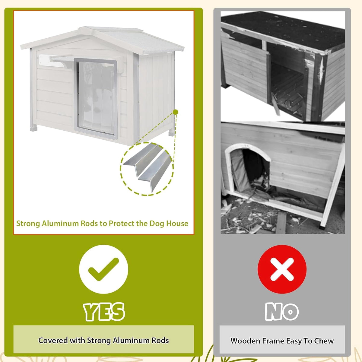 40"L Outdoor Dog House, Wooden Dog Kennel with Asphalt Roof for Medium Dog, Gray