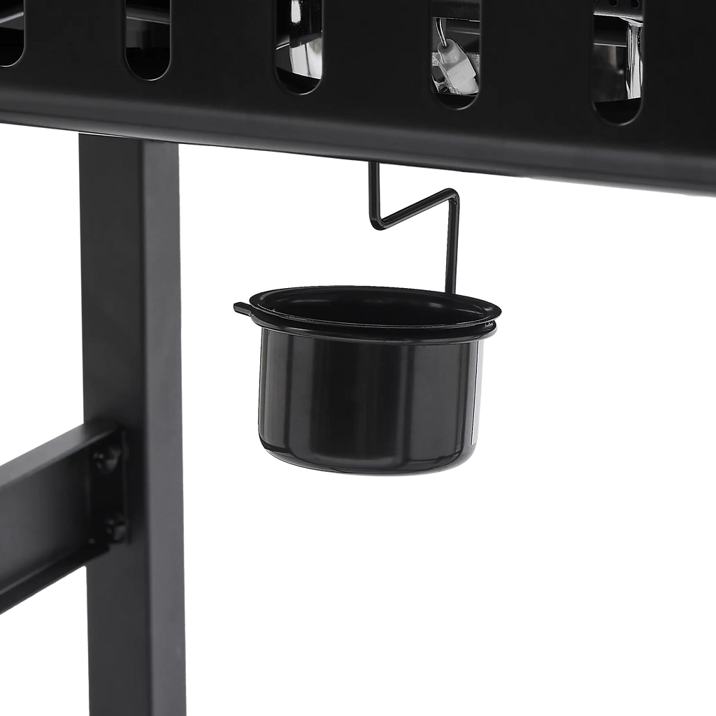 Portable Gas Grill, 24000BTU Grills with 2 Large Wheels, Propane Grill with Side Burner and Thermometer for Patio Activity